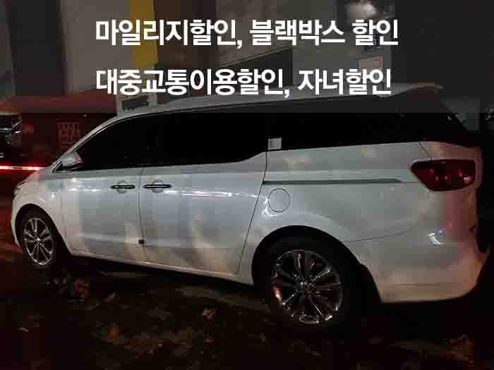마일리지할인, 블랙박스 할인, 대중교통이용할인, 자녀할인